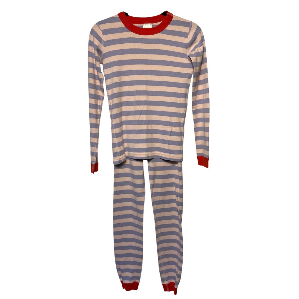 Hanna Andersson Pajama Set Purple Peach Stripe Girl's‎ Size 14 Yrs
